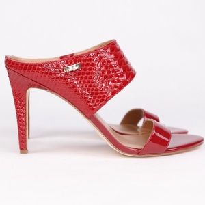 NEW Calvin Klein Red Patent Slip On Heels